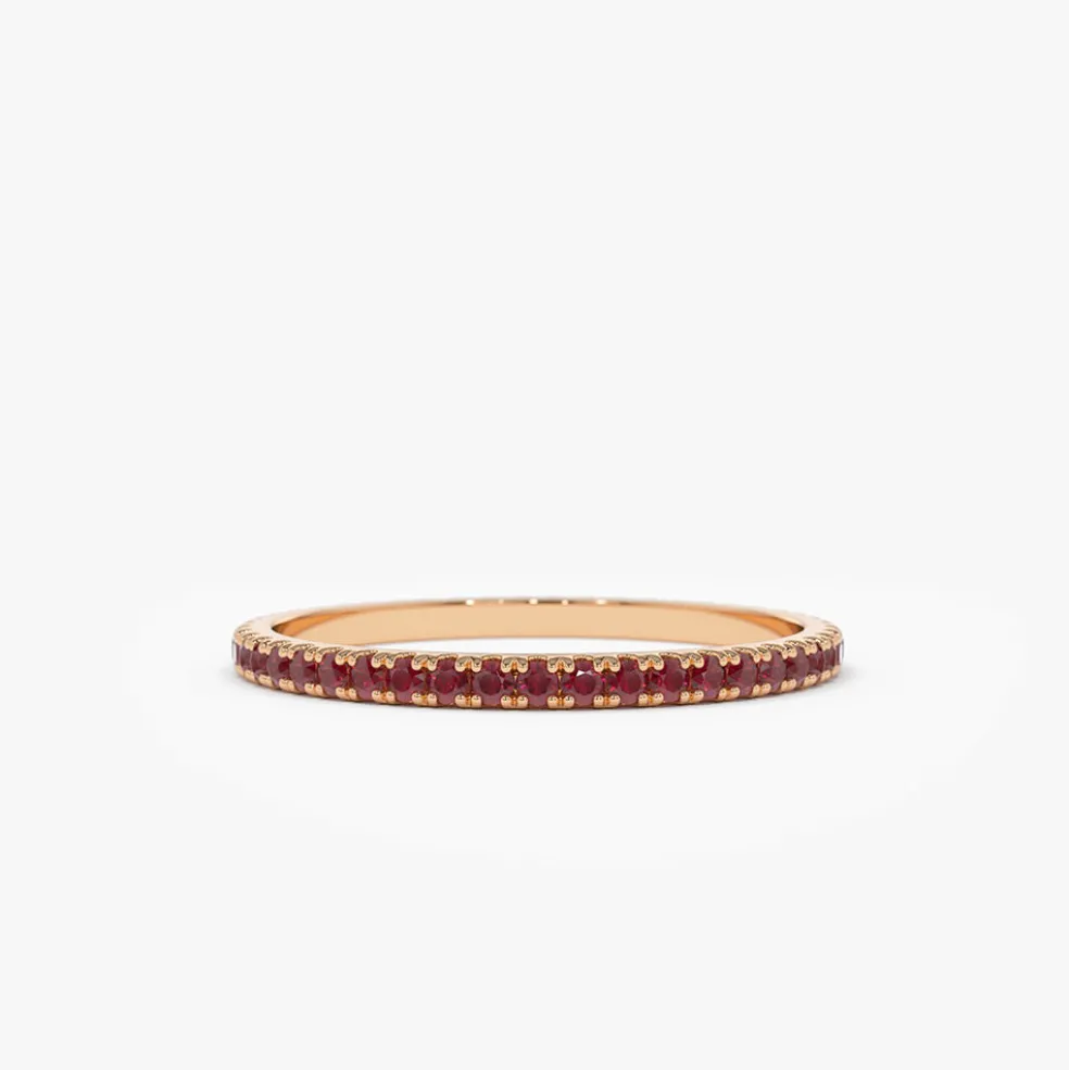 14K Gold Ruby Eternity Band