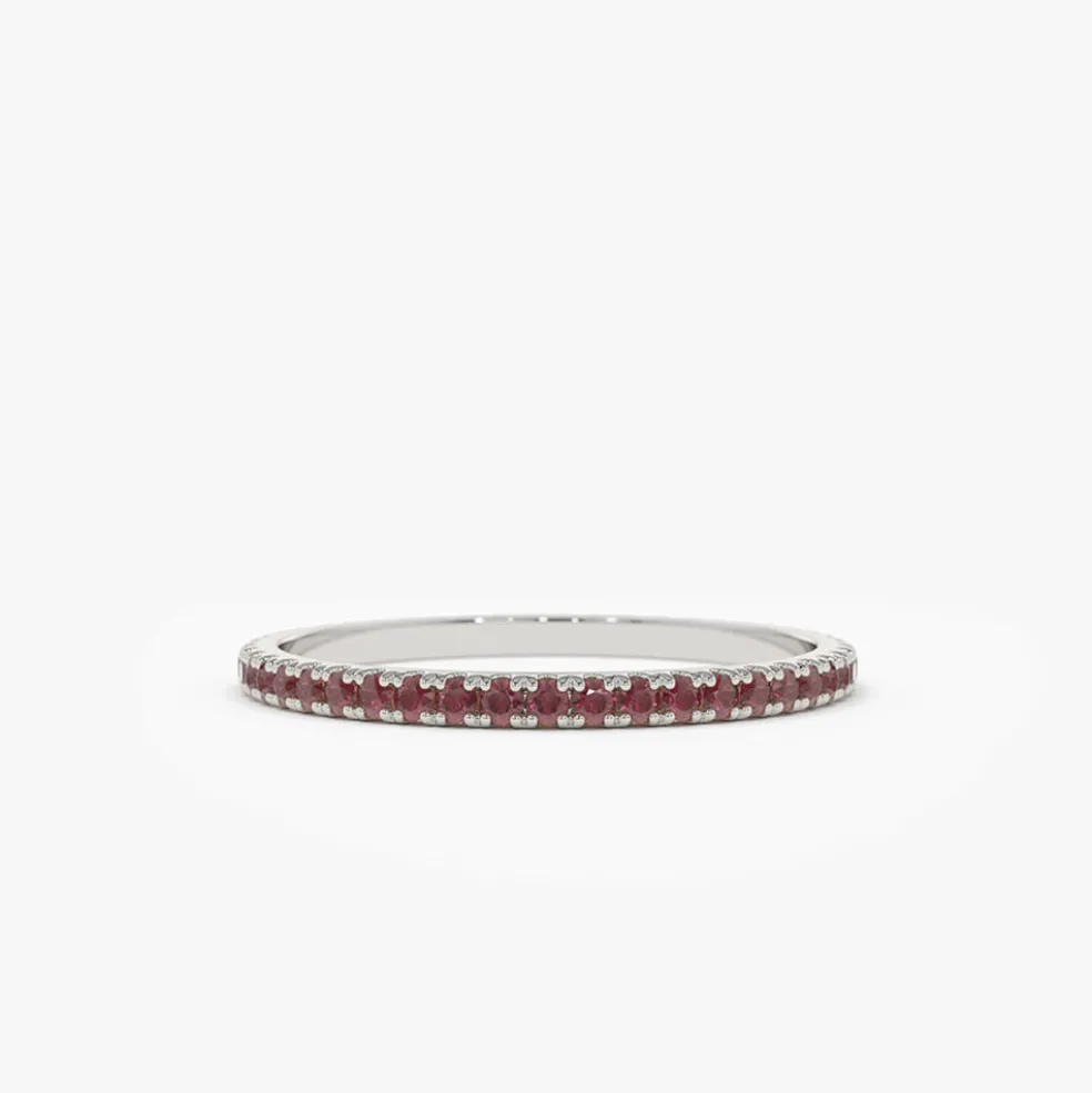 14K Gold Ruby Eternity Band