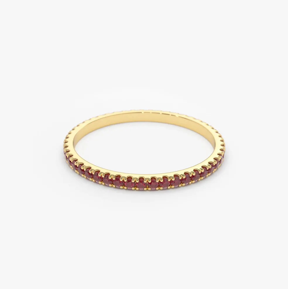 14K Gold Ruby Eternity Band