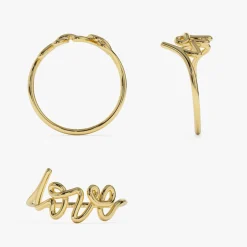 14K Gold Script Love Ring