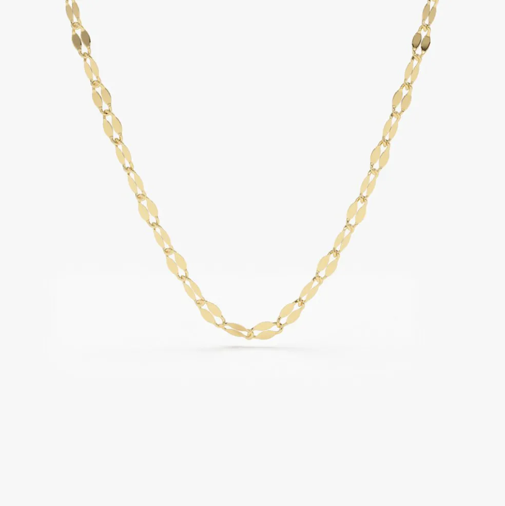 14K Gold Sparkle Diamond Cut Chain