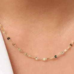 14K Gold Sparkle Diamond Cut Chain