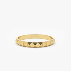 14K Gold Spike Pyramid Eternity Ring