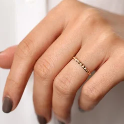 14K Gold Spike Pyramid Eternity Ring