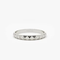 14K Gold Spike Pyramid Eternity Ring