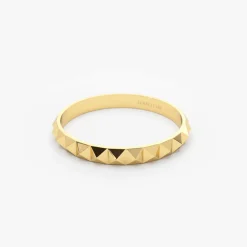 14K Gold Spike Pyramid Eternity Ring