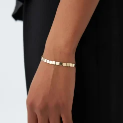 14k Gold Square Link Stacking Bracelet
