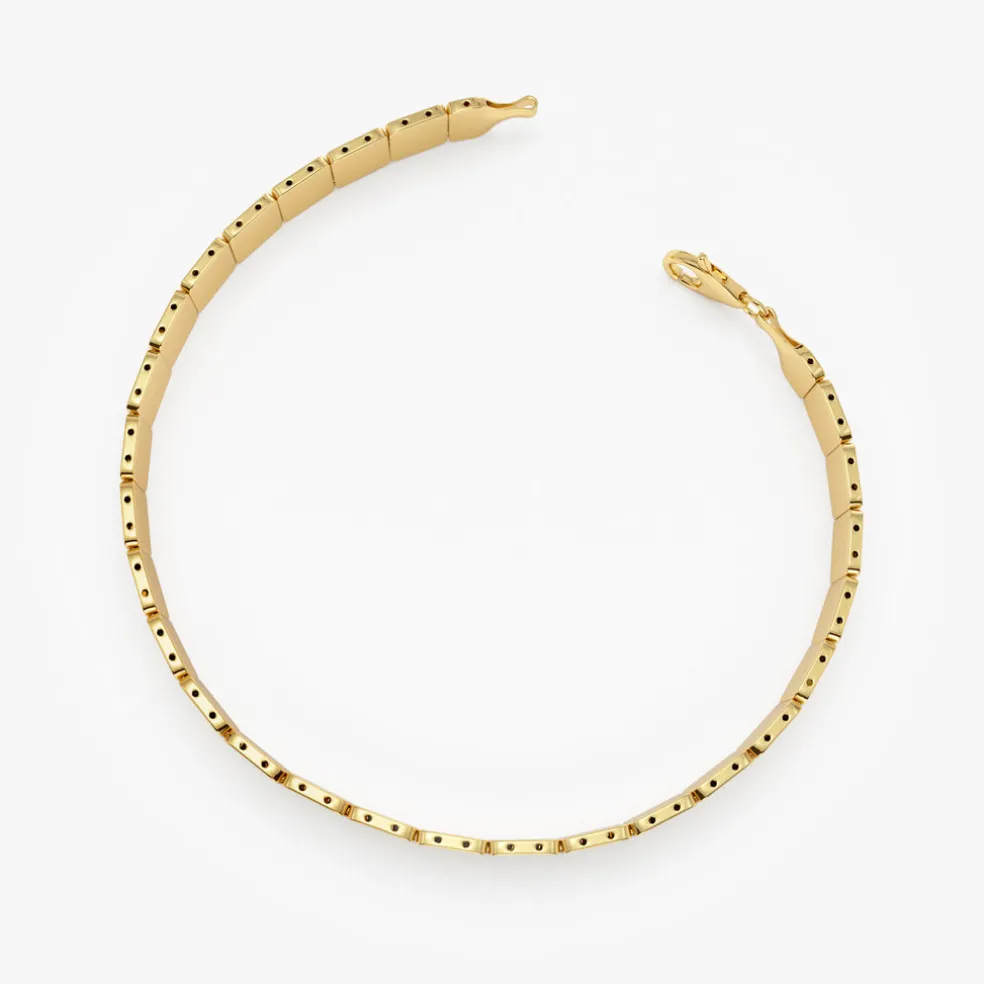 14k Gold Square Link Stacking Bracelet