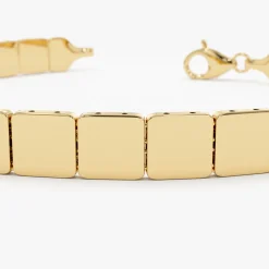 14k Gold Square Link Stacking Bracelet