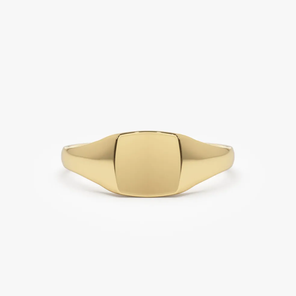14k Gold Square Signet Ring
