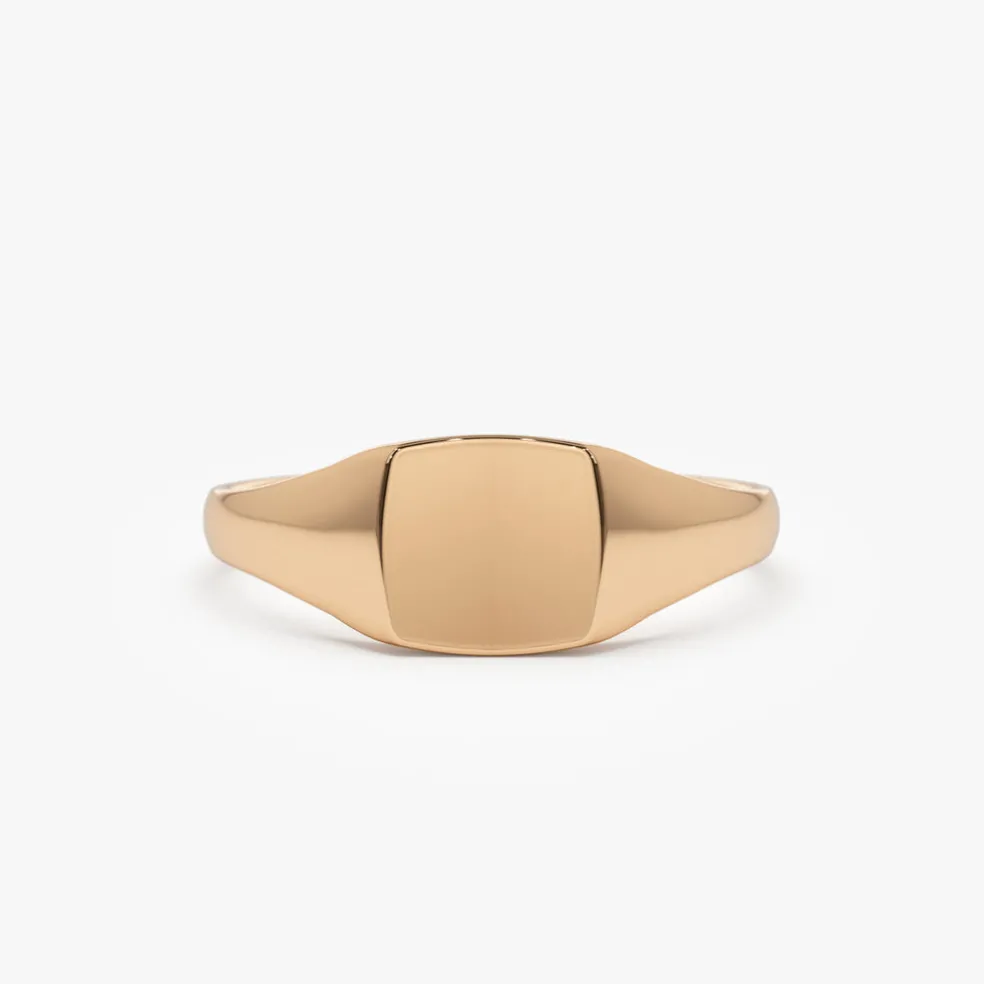 14k Gold Square Signet Ring