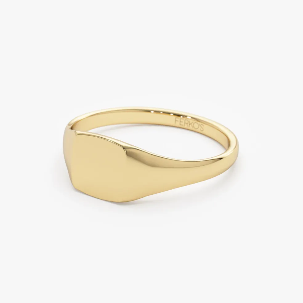 14k Gold Square Signet Ring