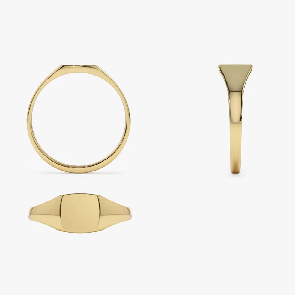 14k Gold Square Signet Ring