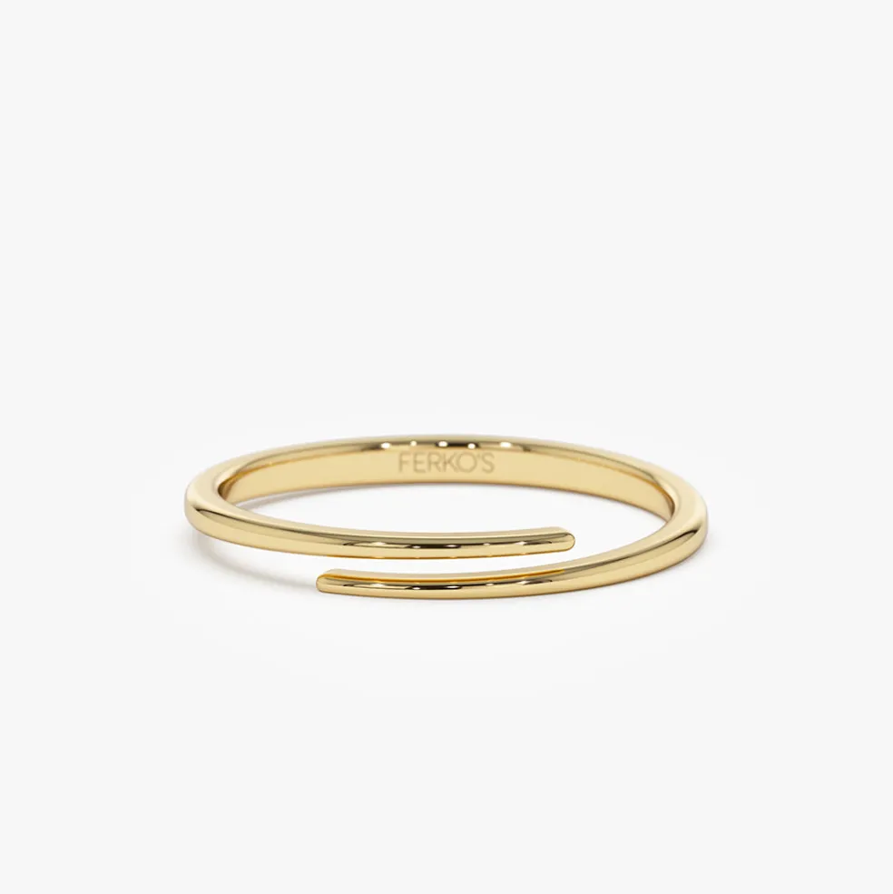 14k Gold Stacking Criss Cross Ring