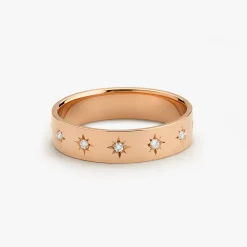 14K Gold Starburst Band