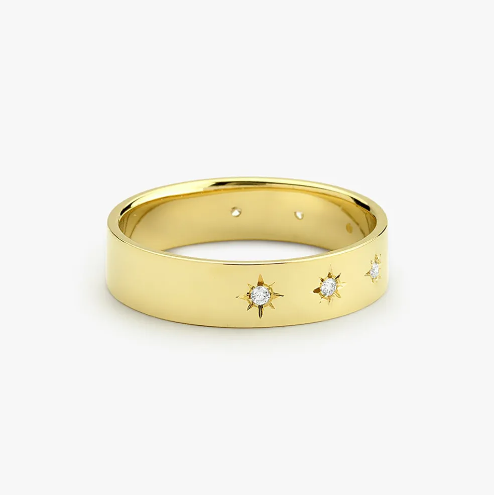 14K Gold Starburst Band