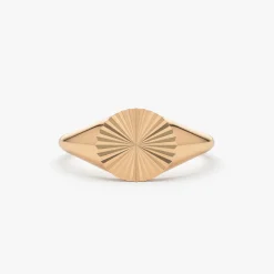 14k Gold Sun Signet Ring