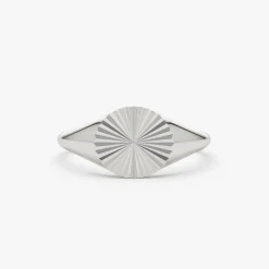 14k Gold Sun Signet Ring
