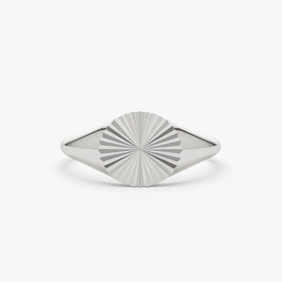 14k Gold Sun Signet Ring