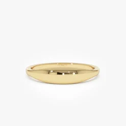 14k Gold Tapered Dome Gold Ring