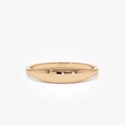14k Gold Tapered Dome Gold Ring