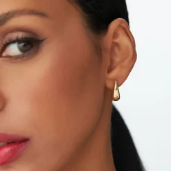 14k Gold Teardrop Hoop Earrings