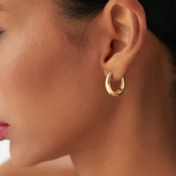 14k Gold Teardrop Hoop Earrings