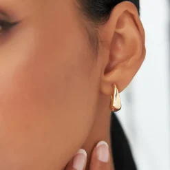 14k Gold Teardrop Hoop Earrings