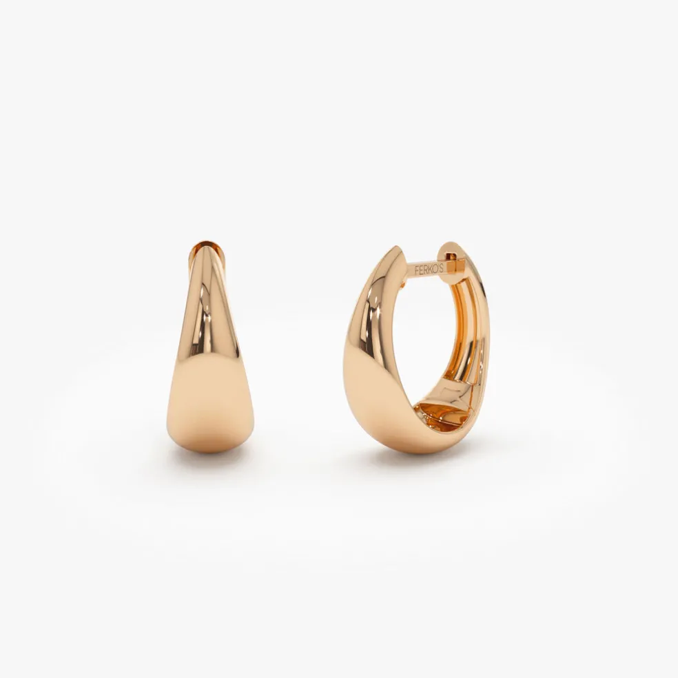 14k Gold Teardrop Hoop Earrings