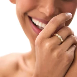 14k Gold Textured Knot Ring