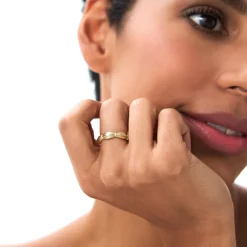 14k Gold Textured Knot Ring
