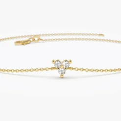 14K Gold Three Diamond Floating Bracelet