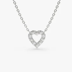 14K Gold Tiny Diamond Heart Necklace