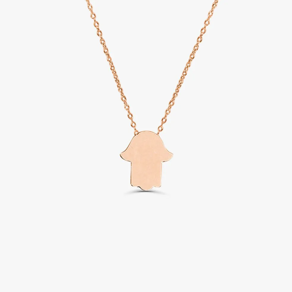 14k Gold Tiny Hamsa Necklace