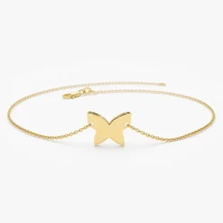 14K Gold Trendy Gold Butterfly Bracelet
