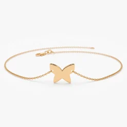 14K Gold Trendy Gold Butterfly Bracelet