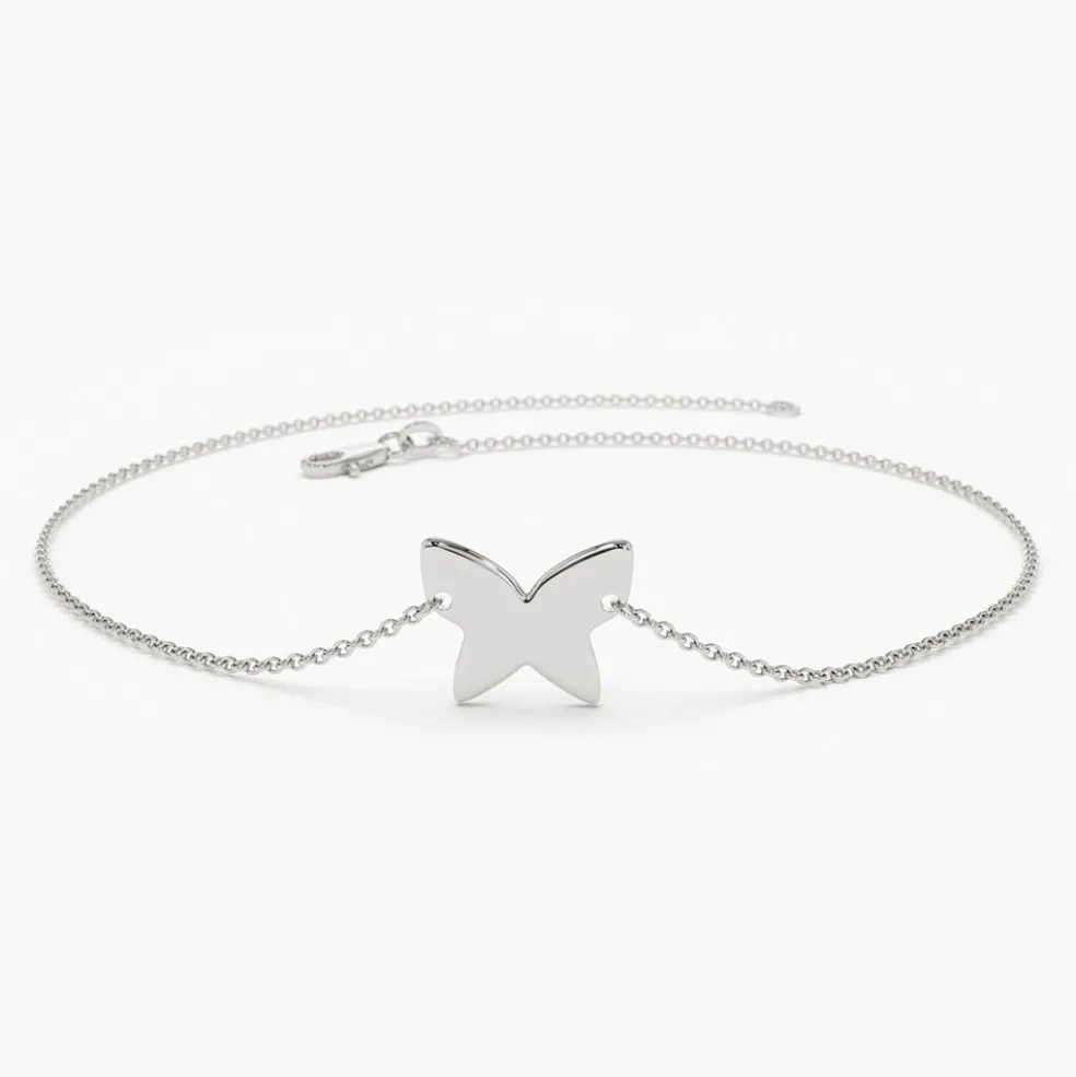 14K Gold Trendy Gold Butterfly Bracelet