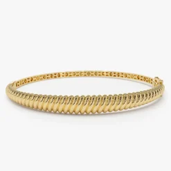 14K Gold Twist Bangle Bracelet