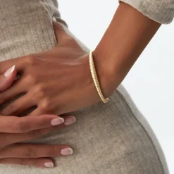 14K Gold Twist Bangle Bracelet