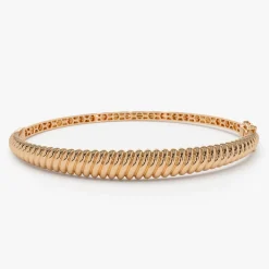 14K Gold Twist Bangle Bracelet