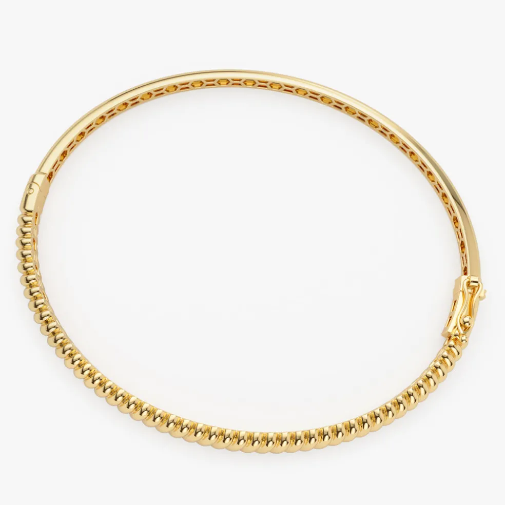14K Gold Twist Bangle Bracelet
