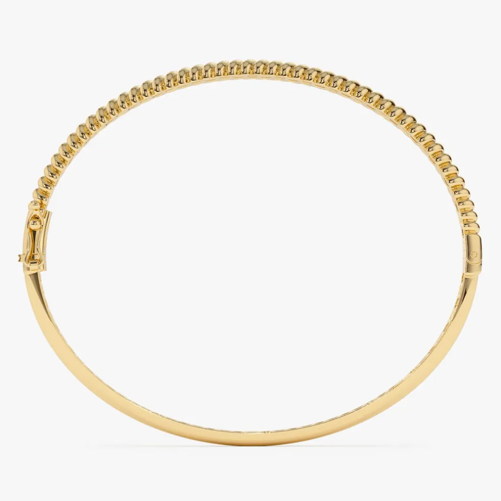 14K Gold Twist Bangle Bracelet