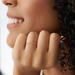 14K Gold Twisted Rope Ring Set