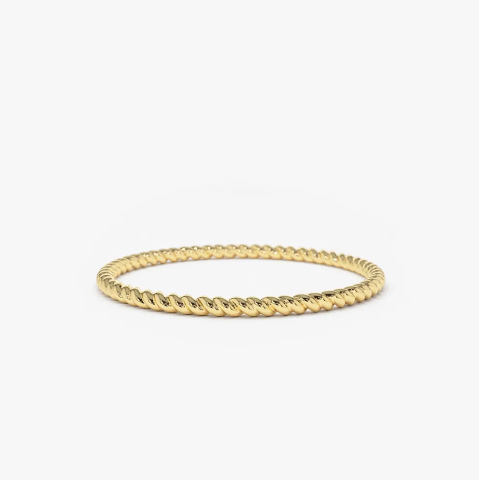14K Gold Twists Rope Wedding Band