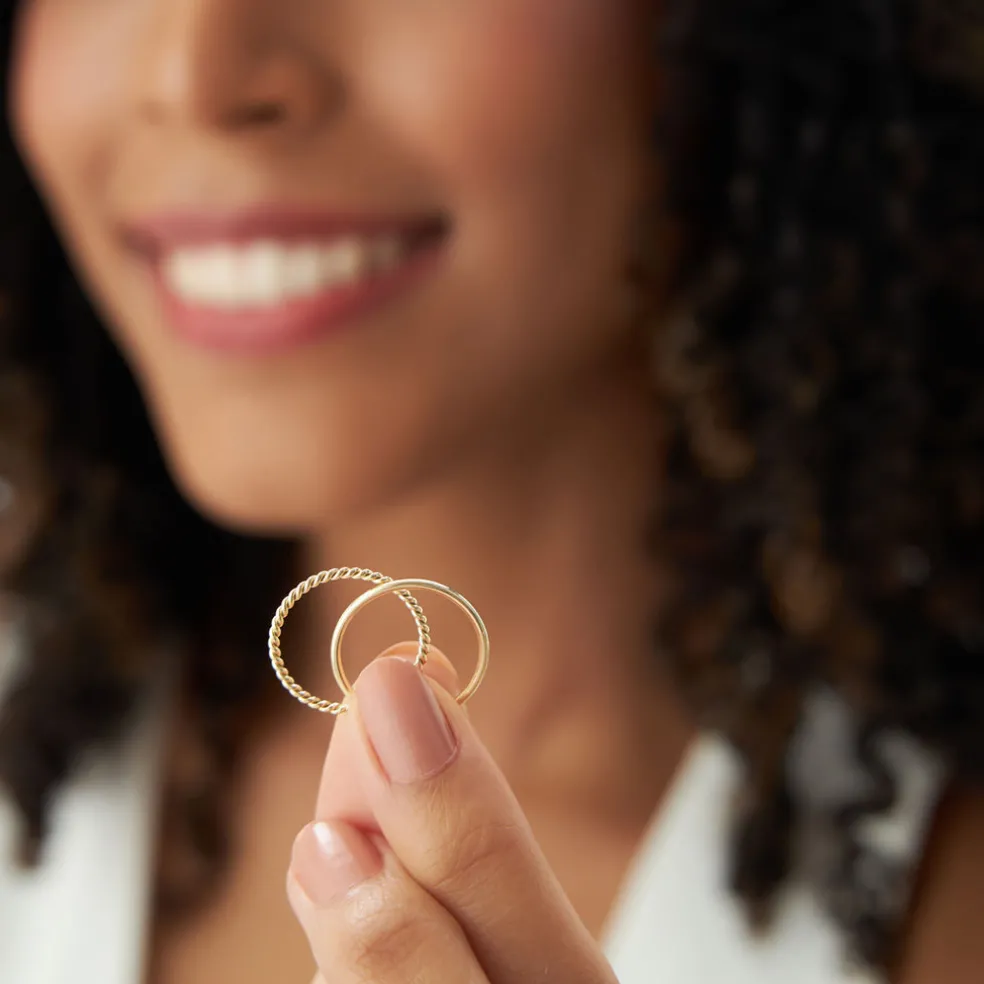 14K Gold Twists Rope Wedding Band
