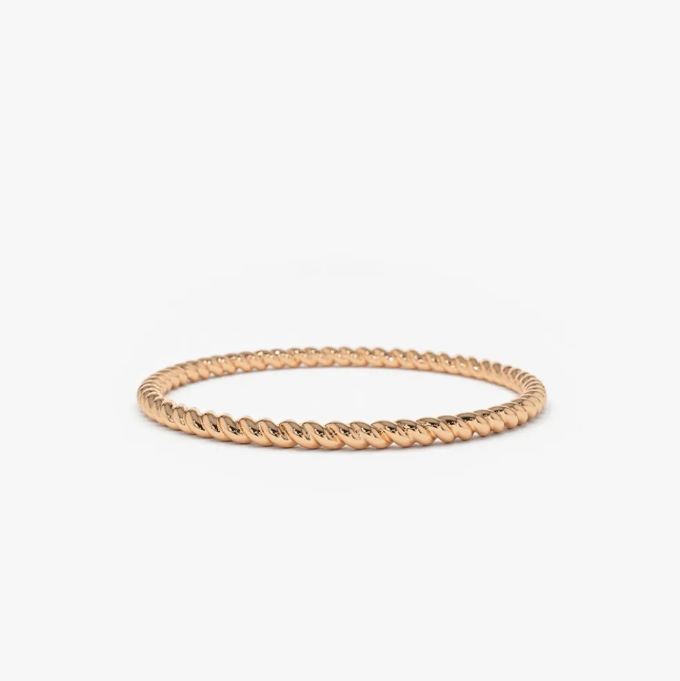 14K Gold Twists Rope Wedding Band