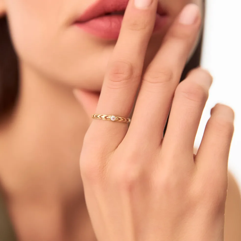 14k Gold Unique Diamond Modern Ring