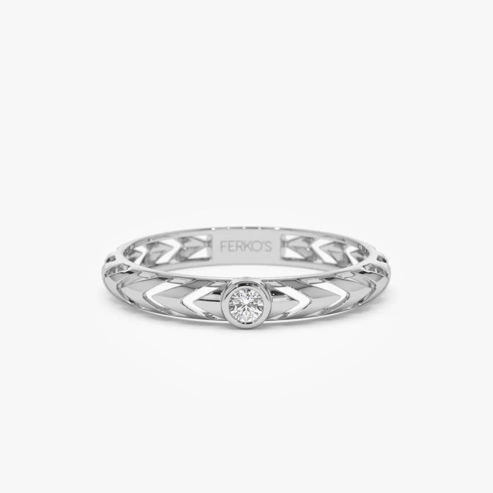 14k Gold Unique Diamond Modern Ring