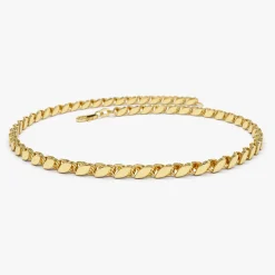 14K Gold Unique Marquise Shape Bracelet