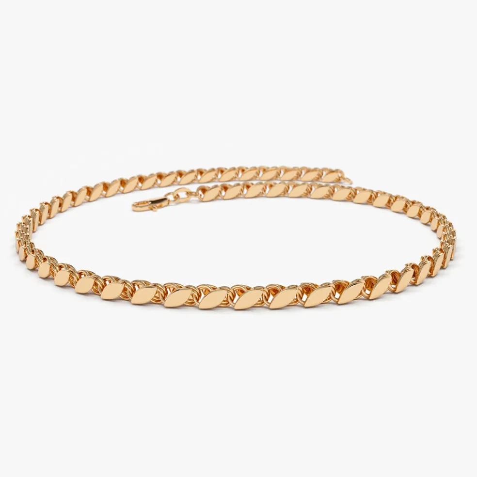 14K Gold Unique Marquise Shape Bracelet
